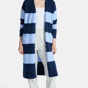 No Boundaries Striped Blue Women's Sweater Cardigan